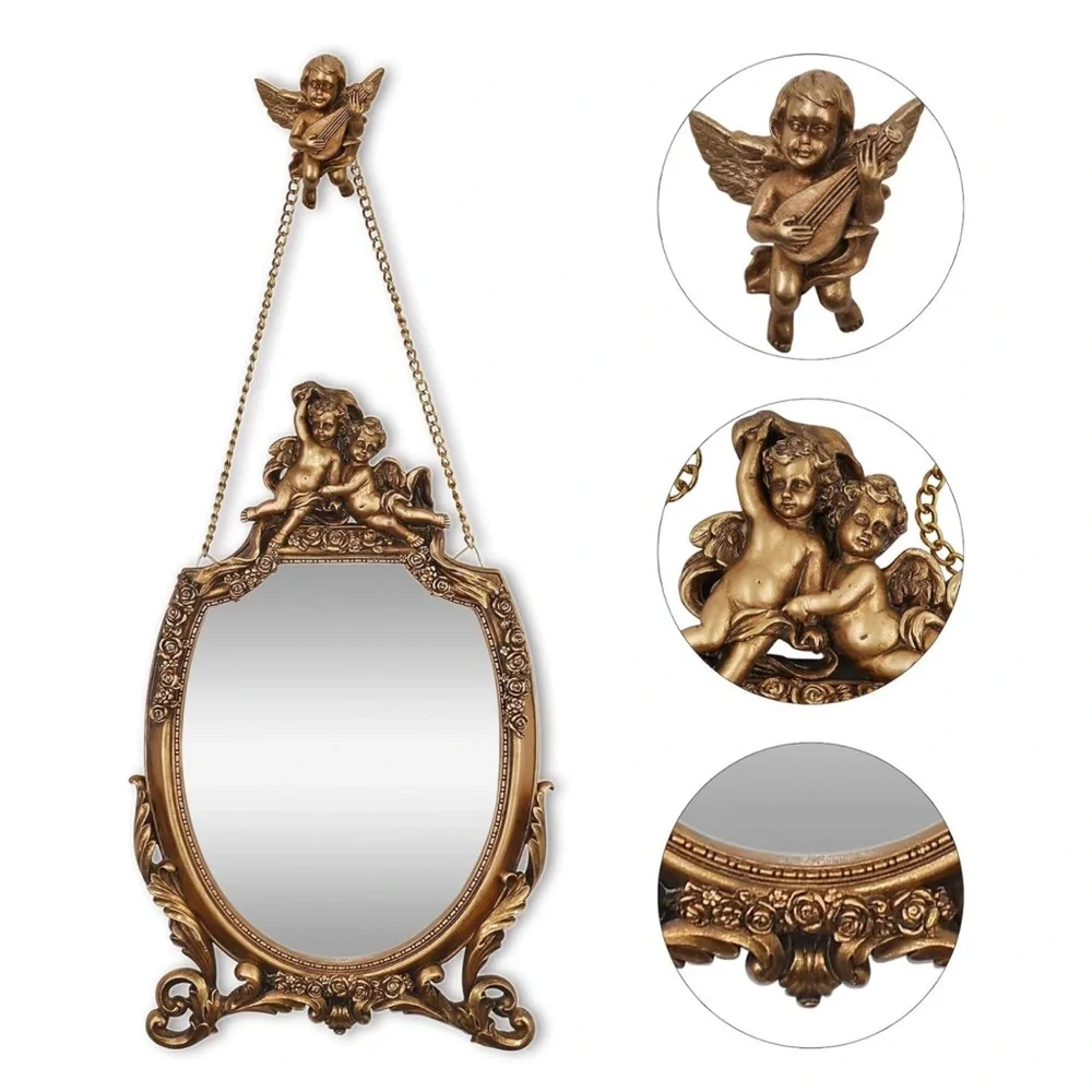Gold‎ Angel Mirror – Vintage-Inspired Baroque Wall Décor